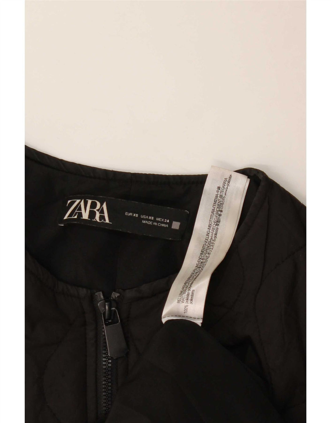 Zara Γυναικείο μπουφάν με επένδυση UK 6 XS μαύρο πολυεστέρα