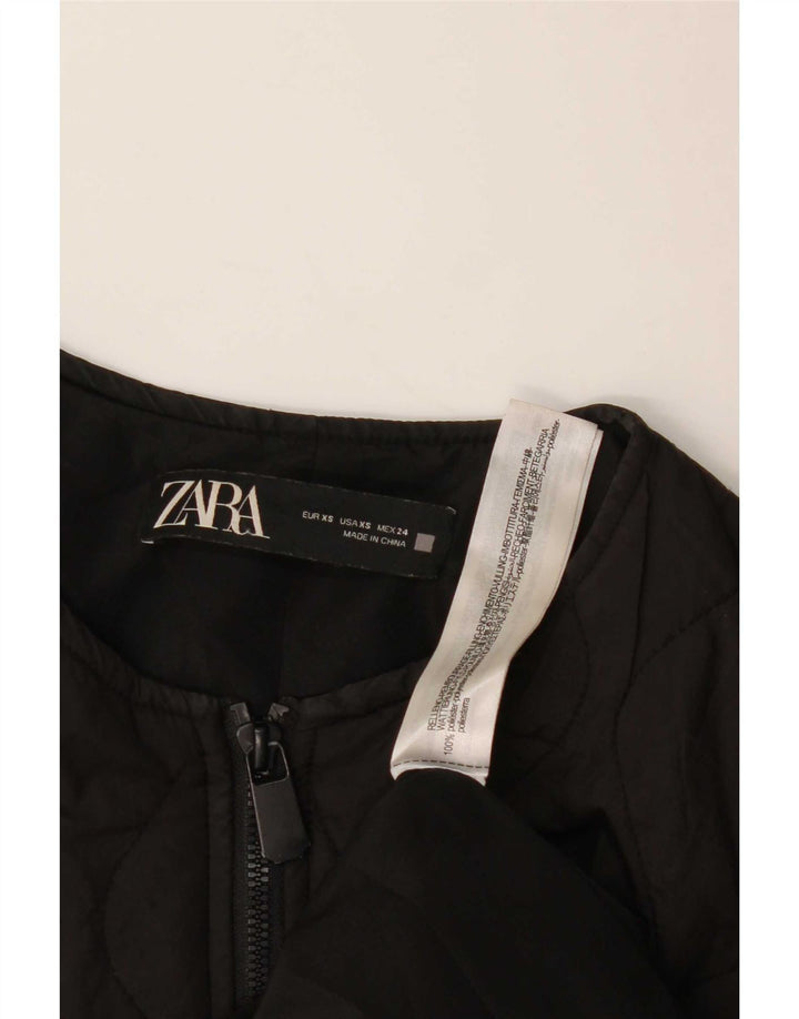 Zara Γυναικείο μπουφάν με επένδυση UK 6 XS μαύρο πολυεστέρα