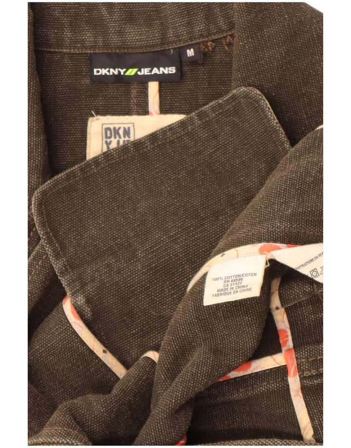 Dkny Γυναικείο σακάκι σακάκι με 1 κουμπί UK 12 μεσαίο χακί βαμβακερό