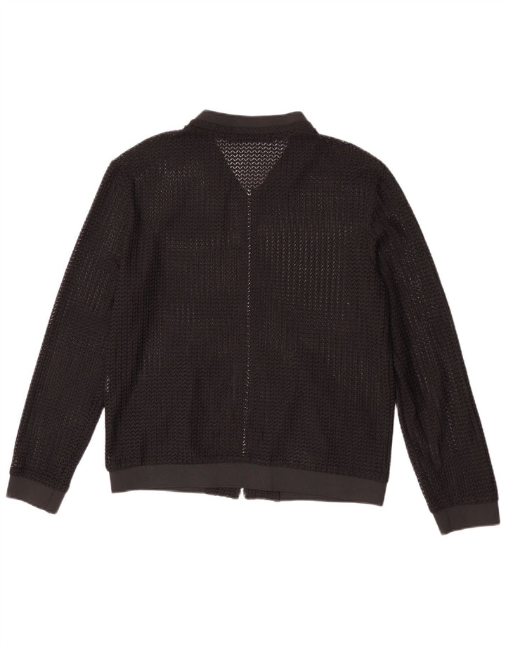 Zara Γυναικείο See throught Bomber Jacket UK 14 Medium Black
