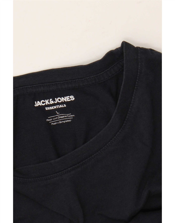 Jack & Jones Ανδρικό T-Shirt Top Large Navy Blue από βαμβάκι