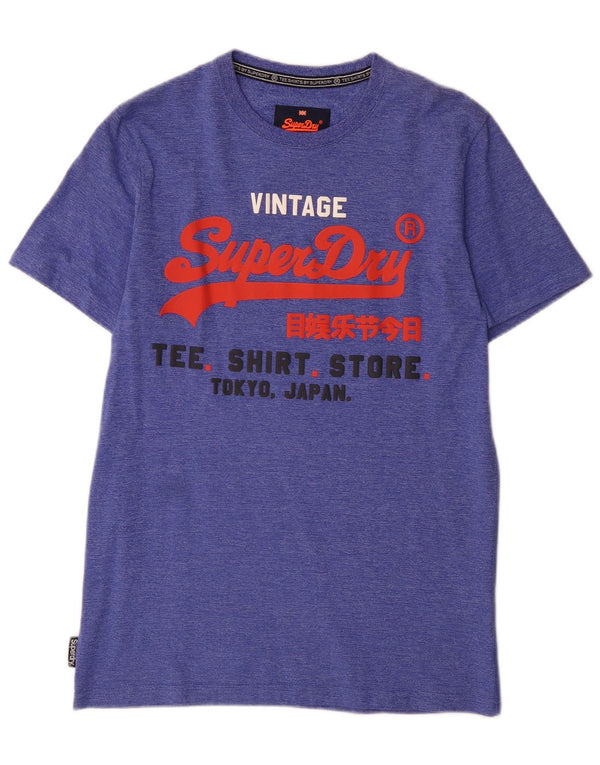 Ανδρικό γραφικό μπλουζάκι Superdry Top Large Blue Flecked Βαμβακερό
