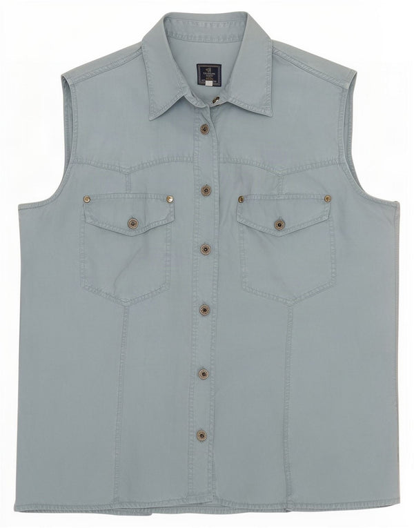 Trussardi γυναικείο αμάνικο πουκάμισο UK 14 Medium Blue