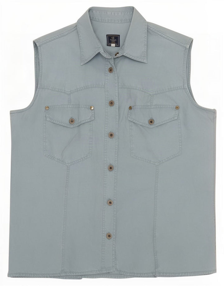 Trussardi γυναικείο αμάνικο πουκάμισο UK 14 Medium Blue