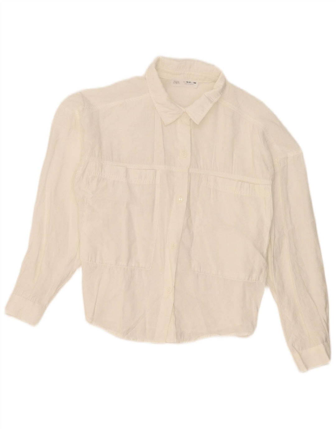 Zara Girls Shirt Μπλούζα 13-14 Years White Modal