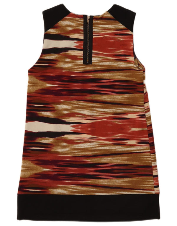 Γυναικείο Desigual Abstract Pattern Αμάνικο φόρεμα Shift UK 6 XS καφέ καρδιά