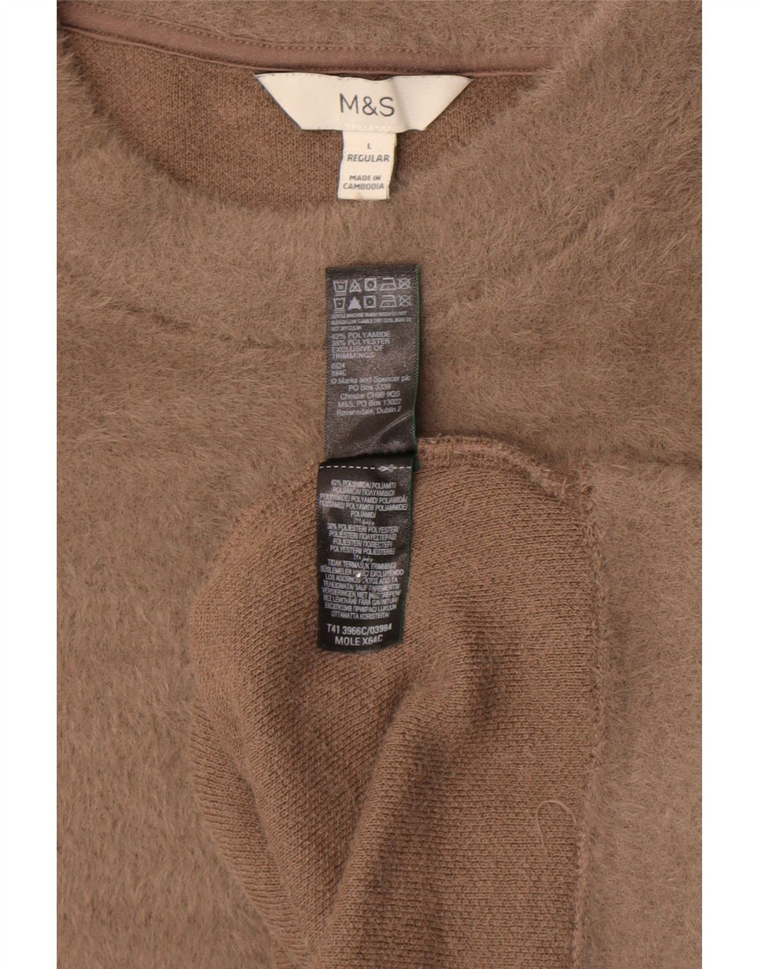 Marks & Spencer Γυναικείο πουλόβερ μεγάλου μεγέθους Crew Neck Jumper UK 16 Large Beige