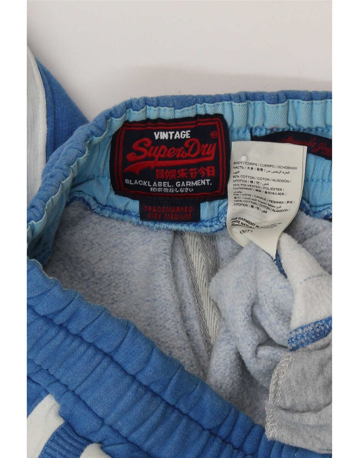 Ανδρική φόρμα Superdry Παντελόνι μεσαίου μπλε χρώματος βαμβακερό
