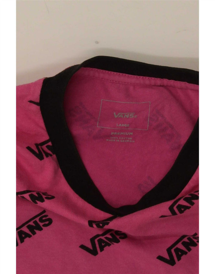 Ανδρικό γραφικό T-Shirt Vans Top μεγάλο ροζ βαμβακερό