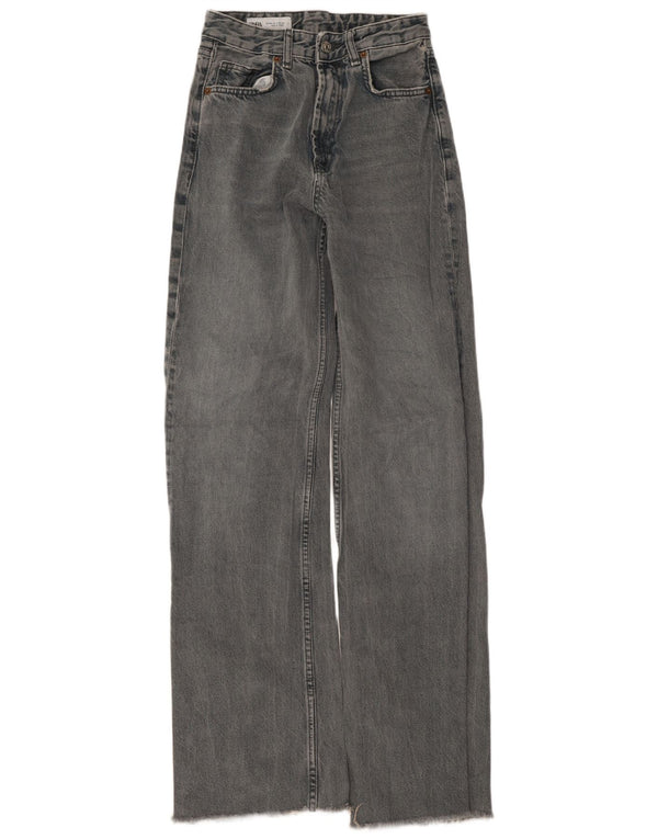 Zara γυναικείο τζιν ψηλόμεσο φαρδύ πόδι EU 34 2XS W24 L32 Γκρι