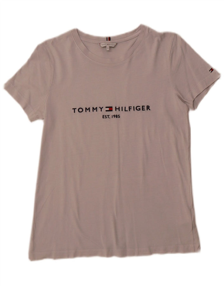 Γυναικείο γραφικό μπλουζάκι TOMMY HILFIGER Top UK 6 XS Γκρι βαμβακερό