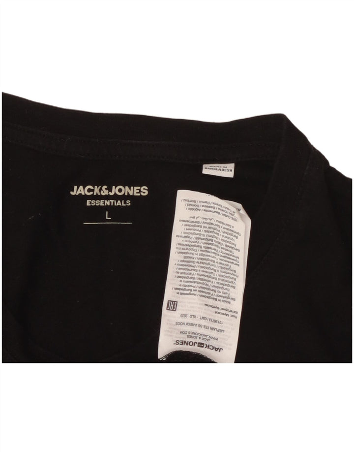 JACK & JONES Ανδρικό T-Shirt Top μεγάλο μαύρο βαμβακερό