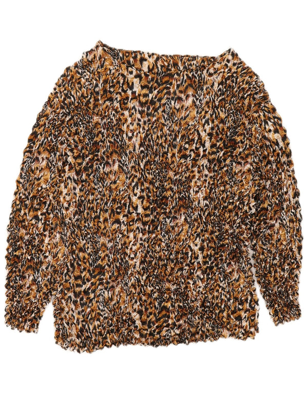 Vintage γυναικεία μπλούζα τοπ UK 14 Medium πολύχρωμη Animal Print Polyester
