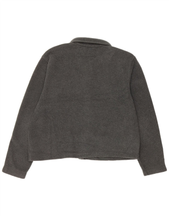 EDDIE BAUER Γυναικείο μπουφάν Fleece Oversized UK 10 Small Grey Polyester