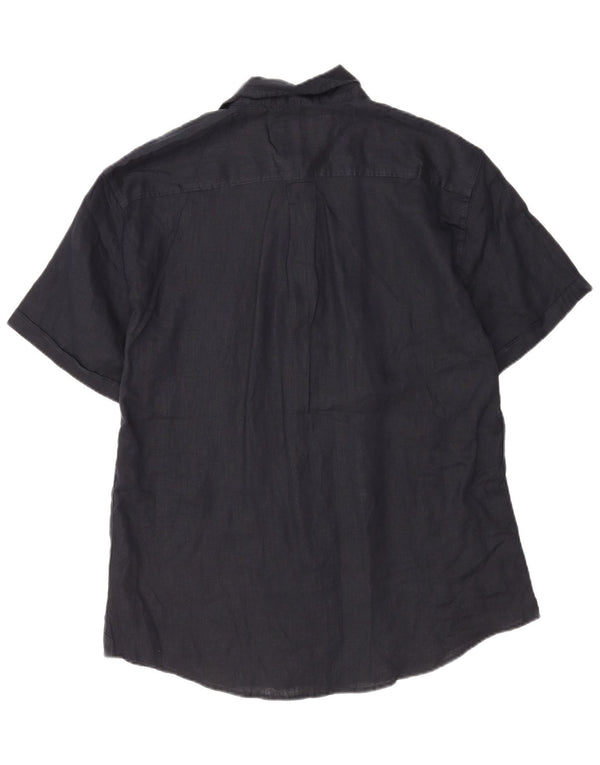 Ανδρικό κοντομάνικο πουκάμισο Coast 2XL Navy Blue λινό