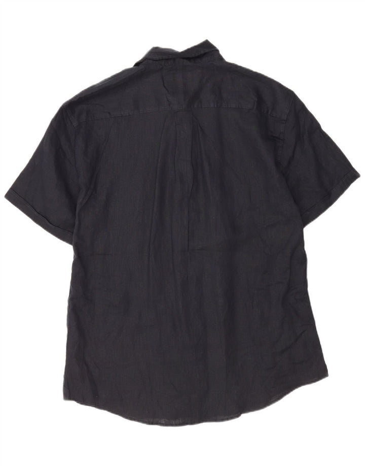 Ανδρικό κοντομάνικο πουκάμισο Coast 2XL Navy Blue λινό