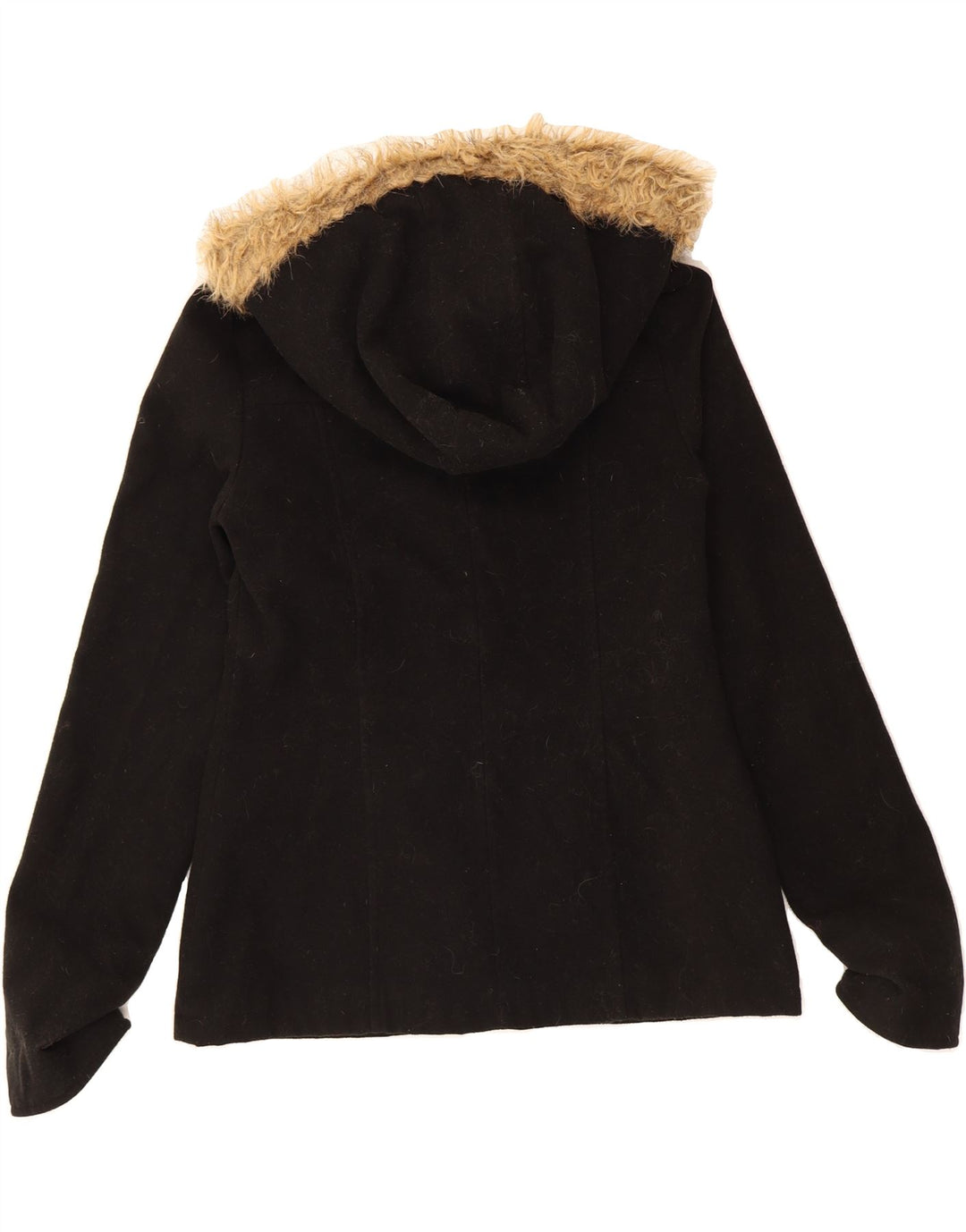 KANGOL Womens Hooded Duffle Jacket UK 12 Medium Black Polyester Vintage Kangol and Second-Hand Kangol from Messina Hembry 