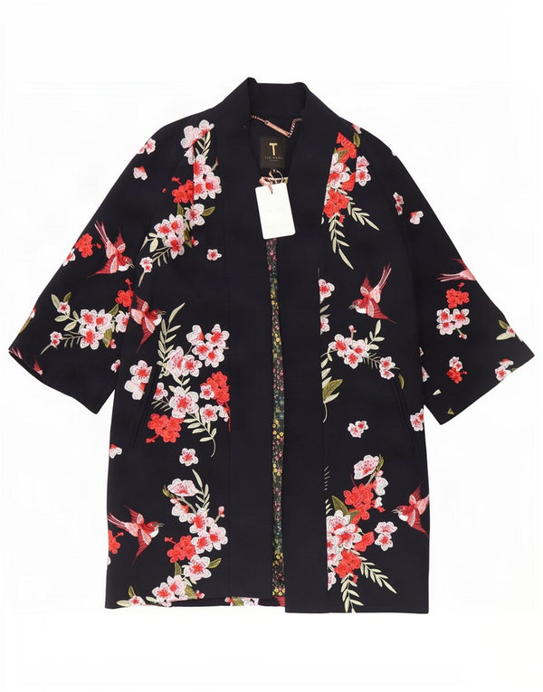 Ted Baker Γυναικείο πανωφόρι με μανίκια 3/4 UK 10 Small Navy Blue Floral
