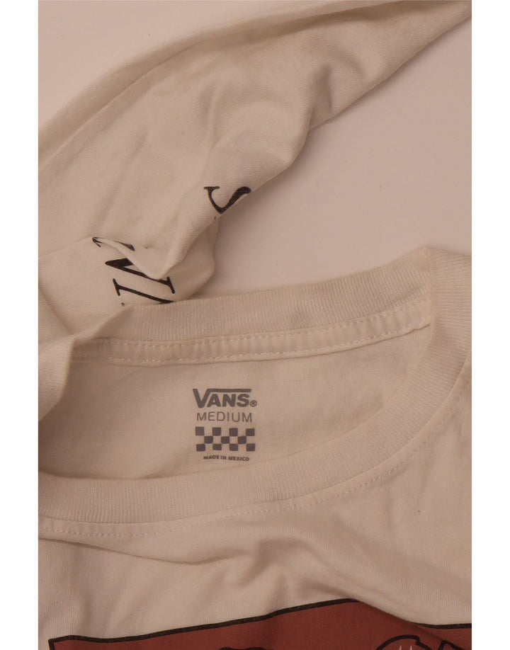 VANS Womens Graphic Top Long Sleeve UK 14 Medium White
