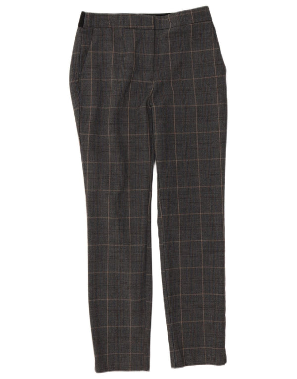 Zara Γυναικείο Slim παντελόνι Chino Medium W28 L26 Grey Check Polyester