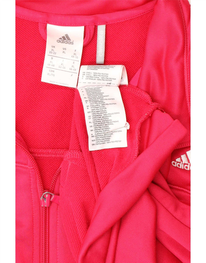 Adidas Γυναικεία φόρμα Climalite Top Jacket UK 20/22 XL Pink Polyester