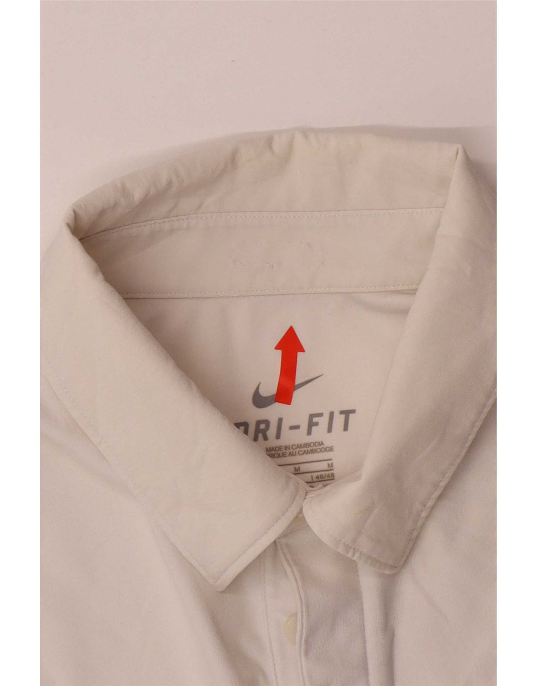 Ανδρικό μπλουζάκι πόλο Nike Dri Fit UK 38/40 μεσαίο λευκό πολυεστέρας