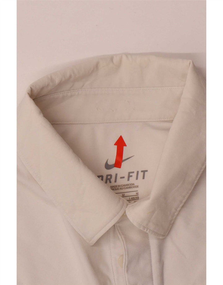 Ανδρικό μπλουζάκι πόλο Nike Dri Fit UK 38/40 μεσαίο λευκό πολυεστέρας