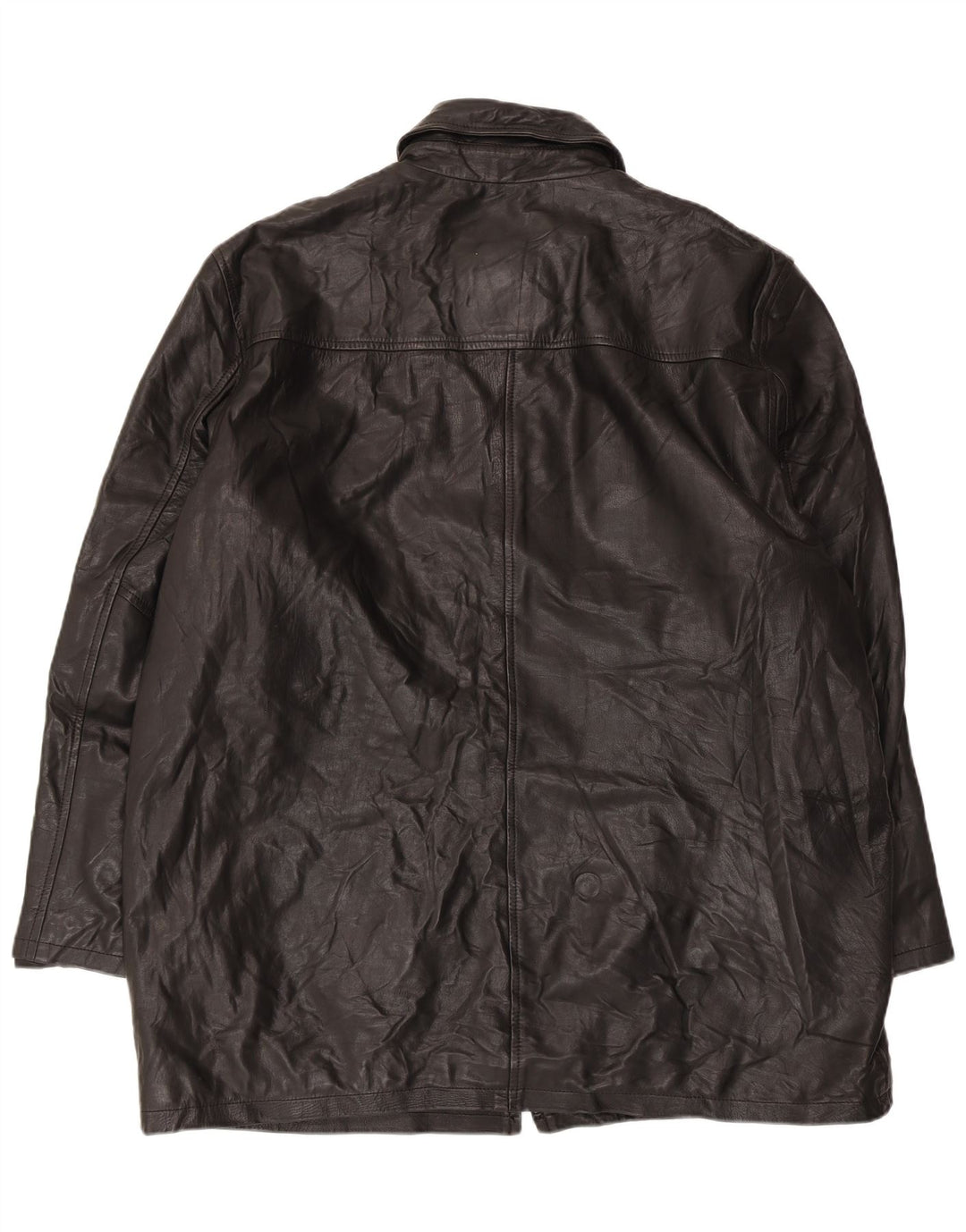 VINTAGE Ανδρικό Δερμάτινο Παλτό UK 44 2XL Μαύρο