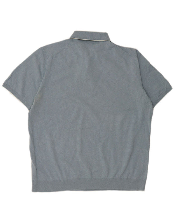 Ανδρικό μπλουζάκι πόλο Marks & Spencer XL Μπλε βαμβακερό