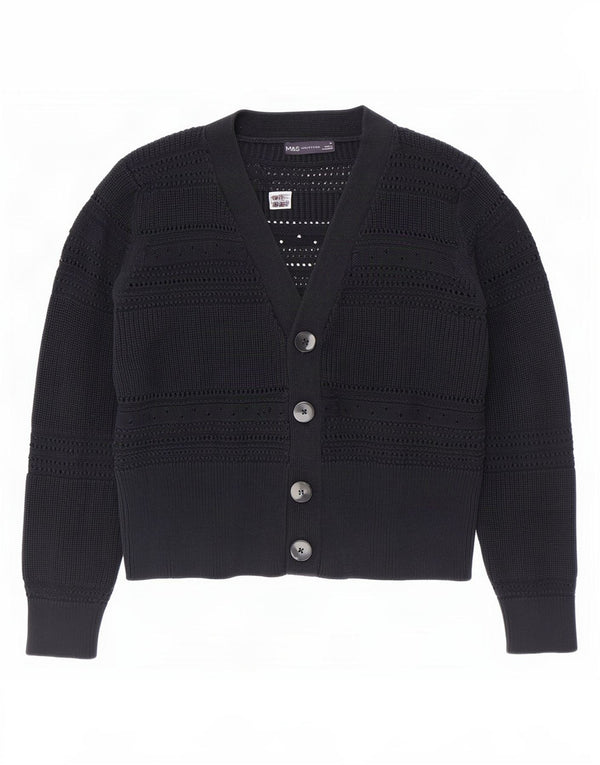 Marks & Spencer Γυναικείο πουλόβερ ζακέτα UK 16 Large Navy Blue από βαμβάκι