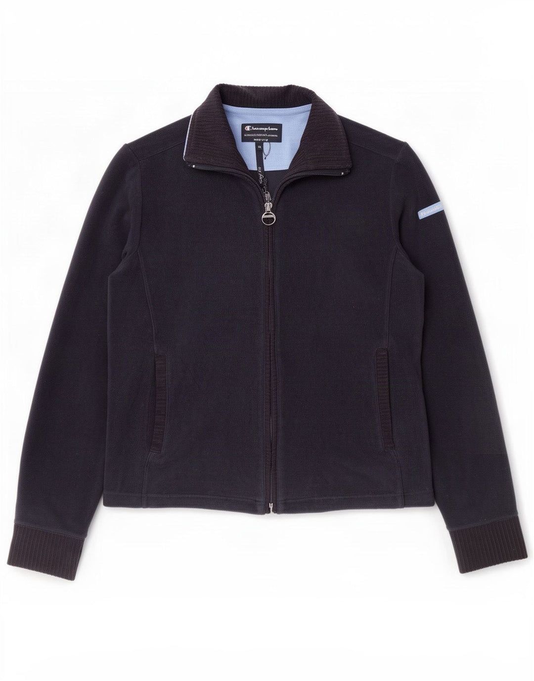 Champion Γυναικείο Fleece Jacket UK 14 Medium Navy Blue Polyester
