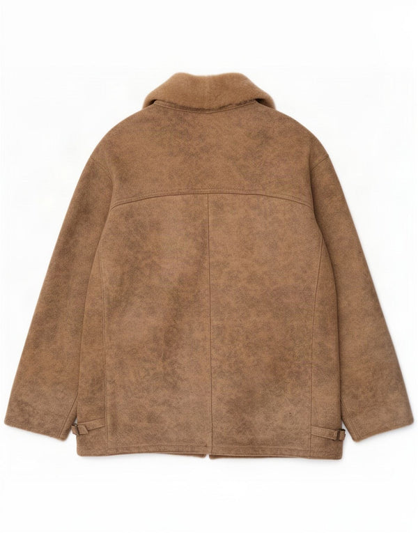 Vintage Ανδρικό Shearling Jacket UK 42 XL Beige Flecked