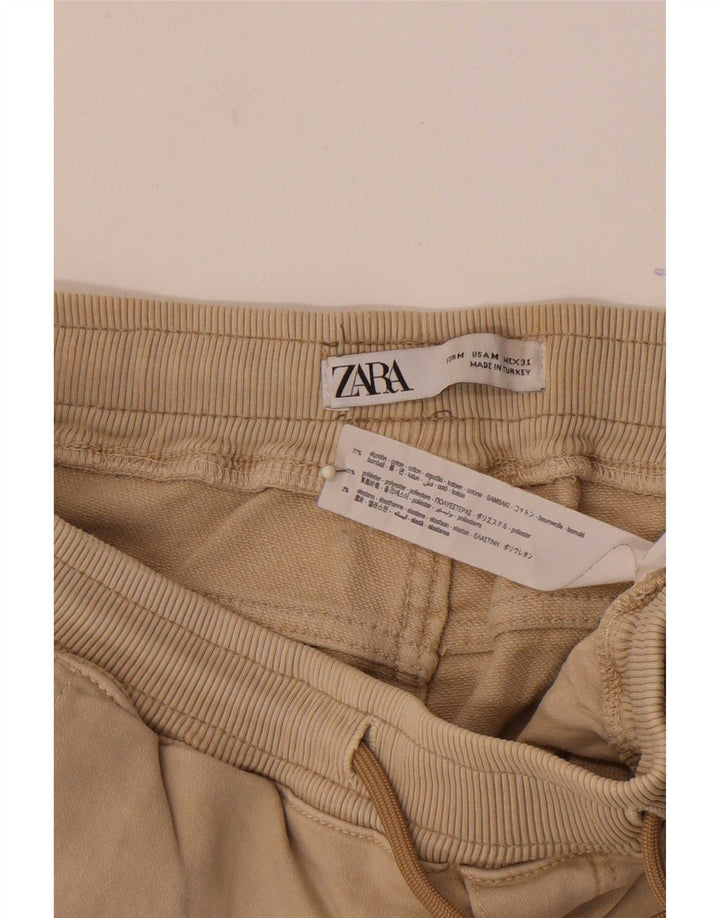 Zara Ανδρικό σορτς Cargo Sport Βαμβακερό μεσαίο μπεζ