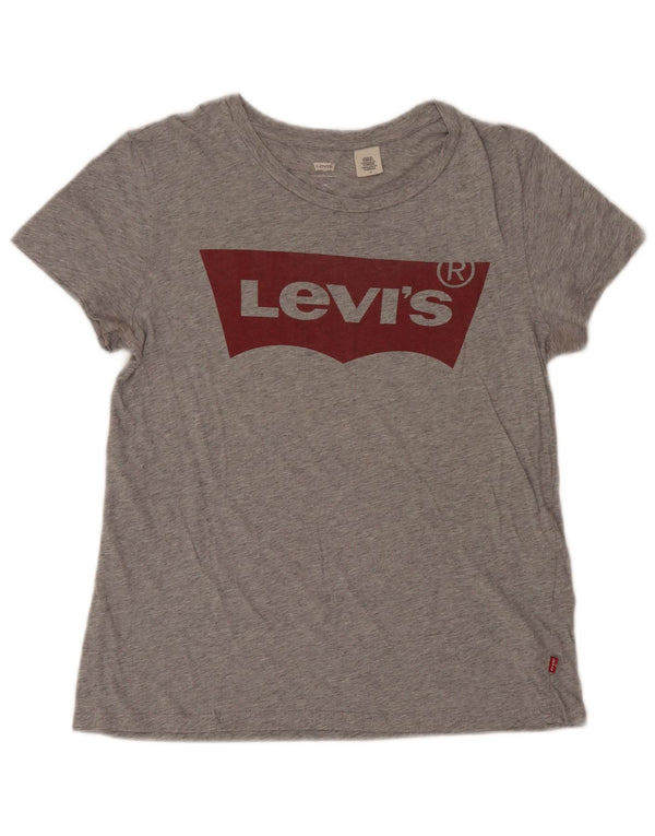 Γυναικείο γραφικό μπλουζάκι Levi's Top UK 14 μεσαίου γκρι βαμβακερό