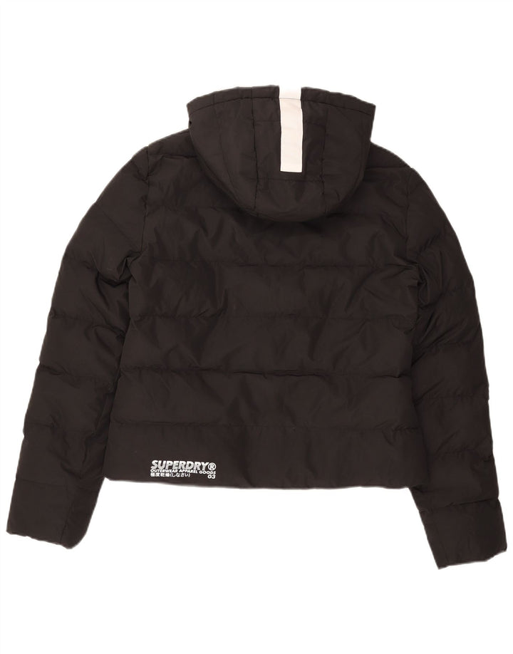 Superdry Γυναικείο Μπουφάν με κουκούλα με επένδυση UK 8 Small μαύρο