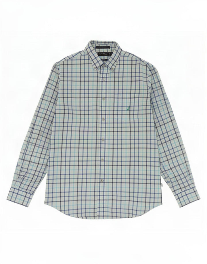 Ανδρικό πουκάμισο Nautica Classic Fit, μεσαίο μπλε βαμβακερό