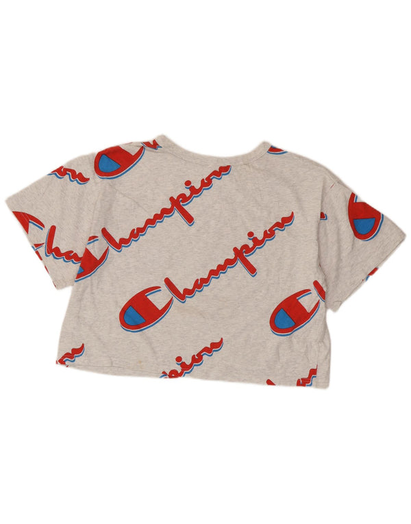 CHAMPION Γυναικείο γραφικό μπλουζάκι αντίστροφης ύφανσης, τοπ UK 16 Large Grey