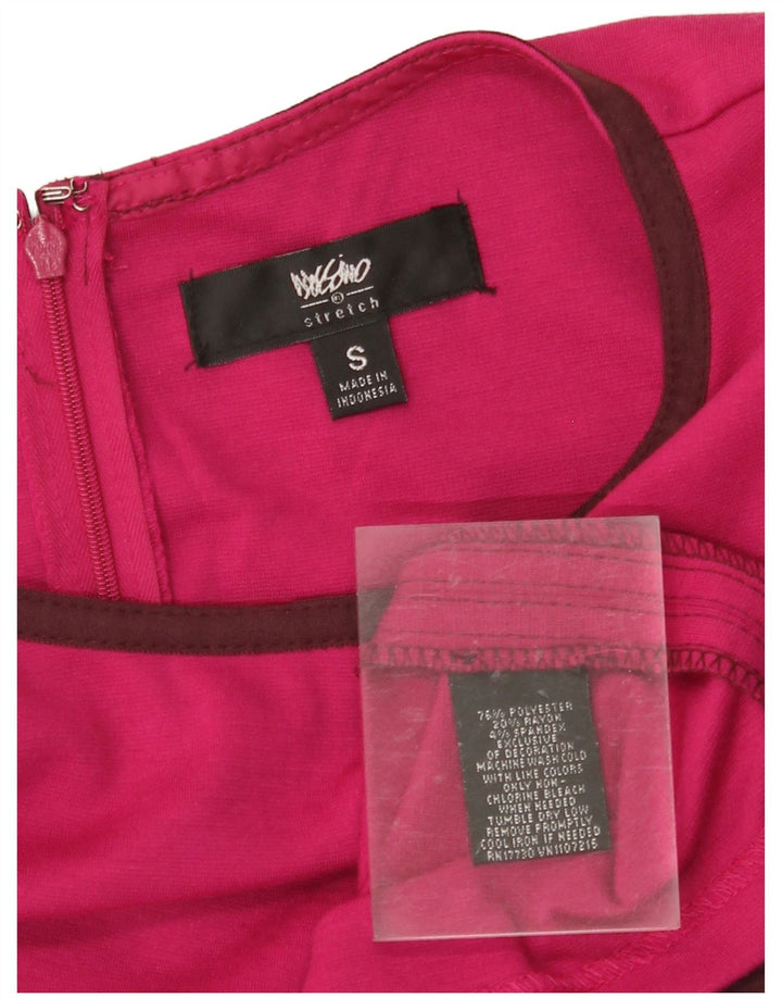 MOSSIMO Γυναικείο Stretch Αμάνικο Βασικό Φόρεμα UK 10 Small Pink Colourblock