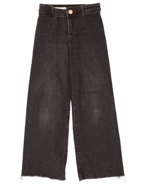 Zara Girls Wide Leg Jeans 11-12 ετών W26 L26 Γκρι βαμβακερό