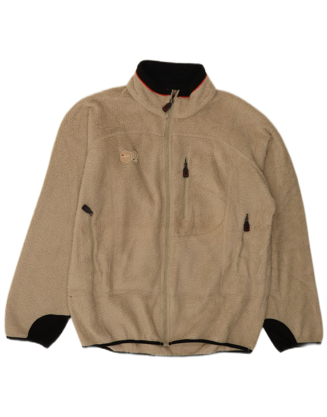 Fila Ανδρικό Fleece Jacket UK 40 Large Beige Colourblock Polyester Sports