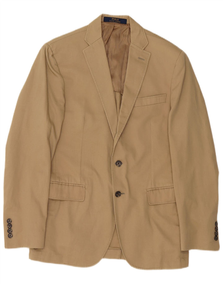 Ralph Lauren Ανδρικό μπλέιζερ με 2 κουμπιά μπουφάν UK 40 μεσαίο βαμβακερό μπεζ