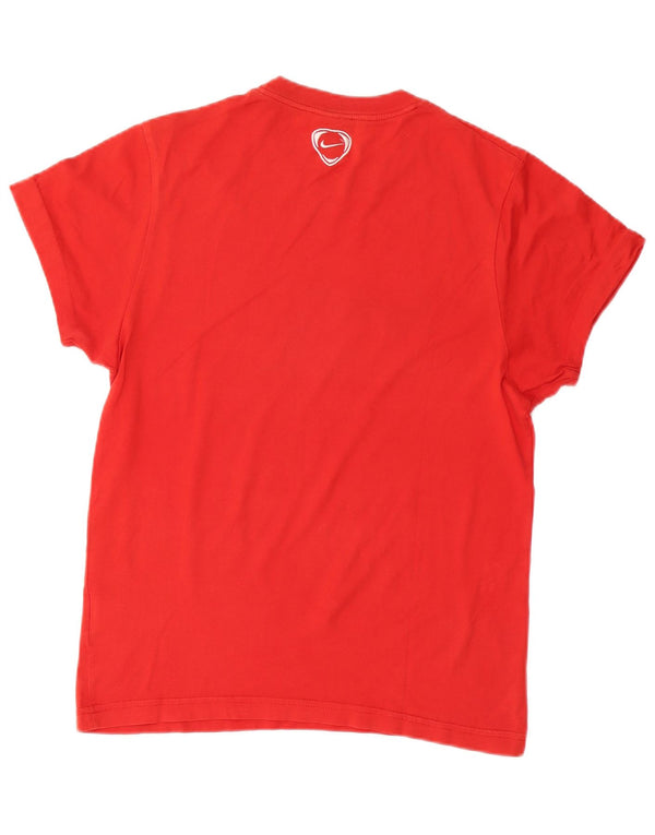 Ανδρικό γραφικό μπλουζάκι Nike τοπ UK 36/38 μικρό κόκκινο βαμβακερό