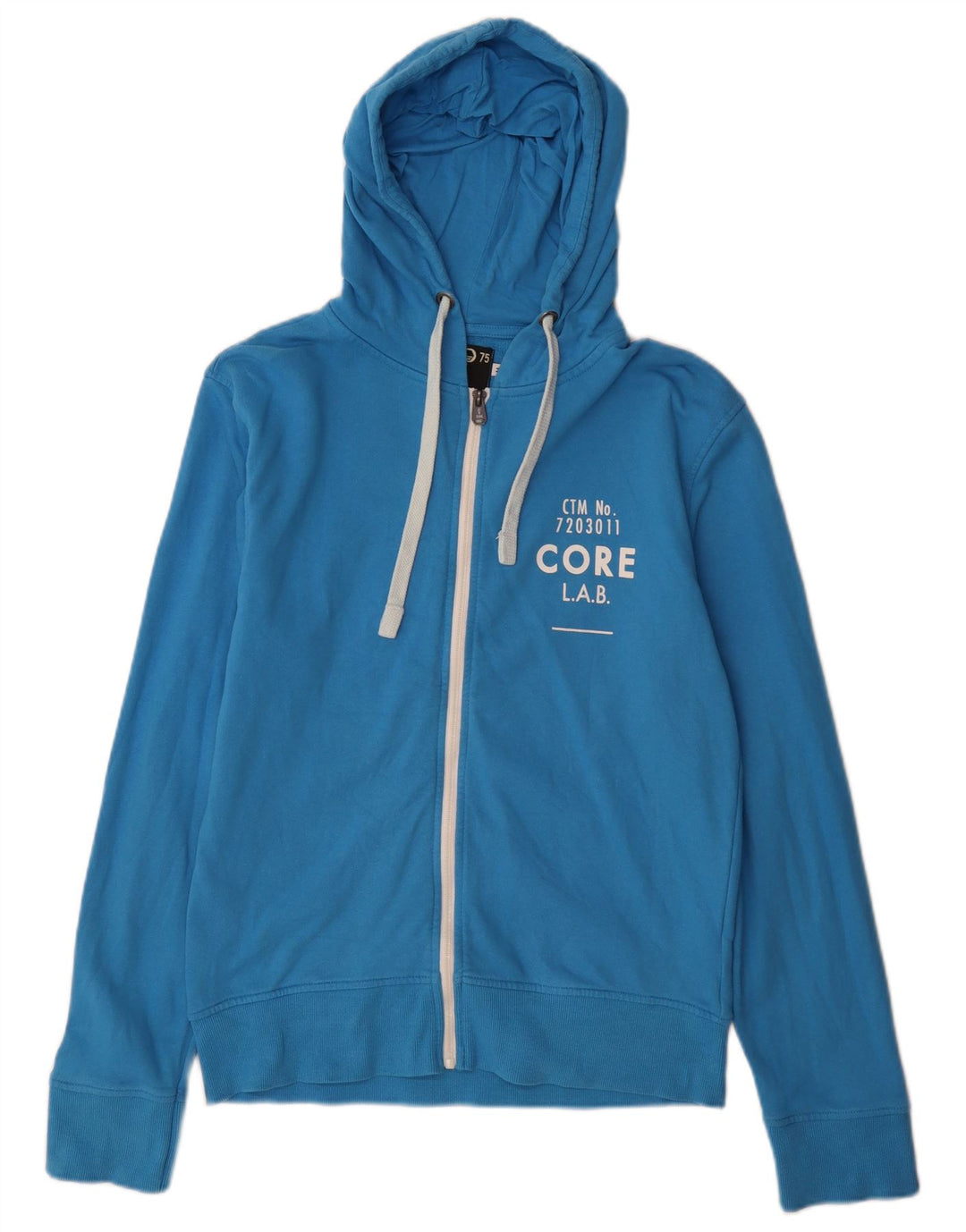 Ανδρικό πουλόβερ Jack & Jones με φερμουάρ με κουκούλα μεσαίου μπλε βαμβακερό