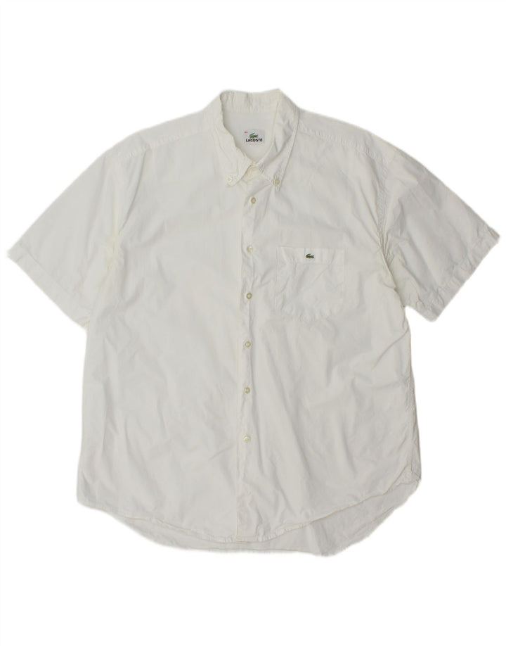 Ανδρικό κοντομάνικο πουκάμισο Lacoste 44 XL Λευκό