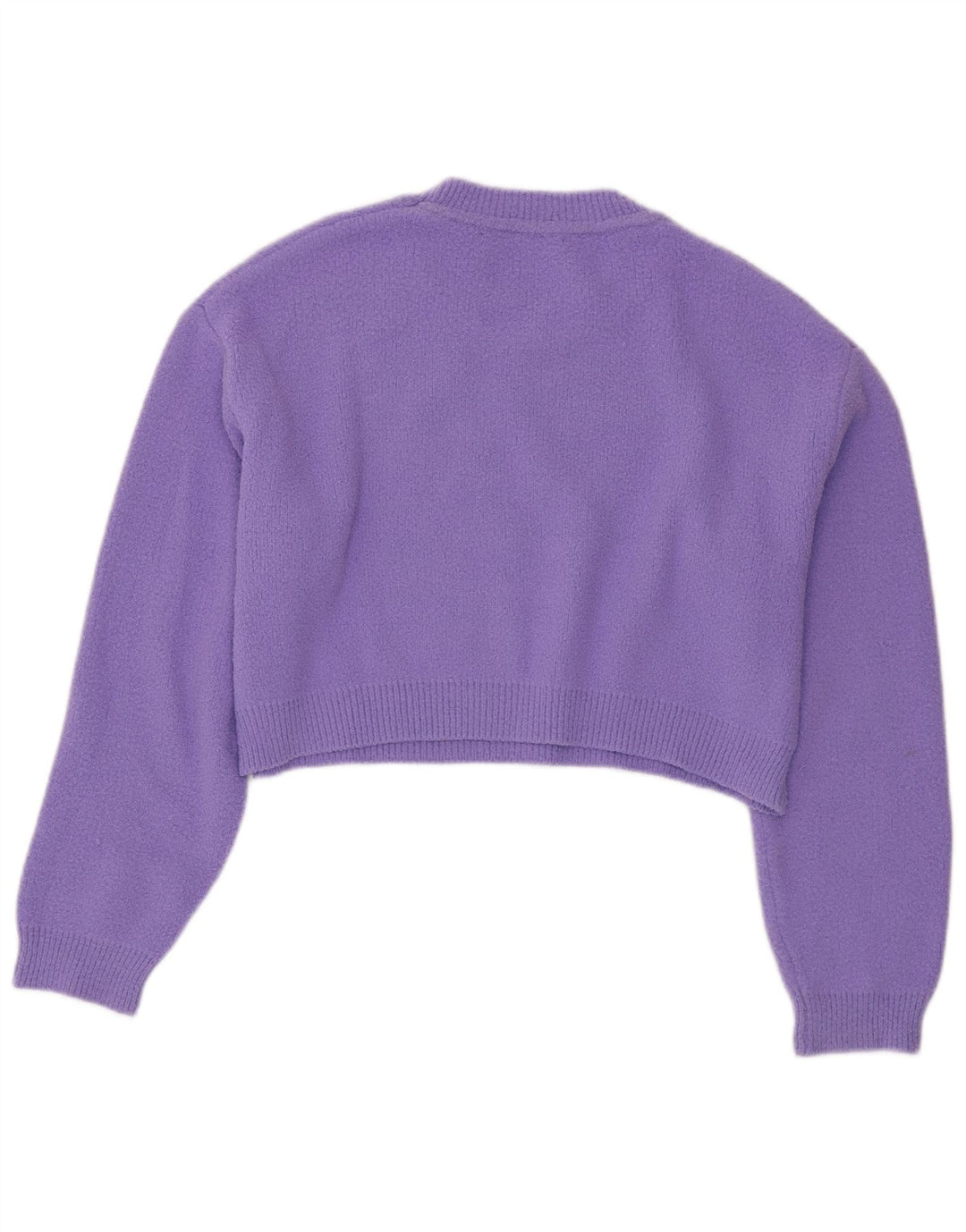 Γυναικείο πουλόβερ ZARA Crop Oversized Crew Neck Jumper UK 10 Small Purple