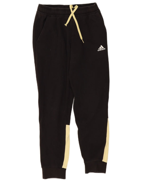 Γυναικεία αθλητική φόρμα ADIDAS Παντελόνι Joggers UK 10 Small Black Colourblock