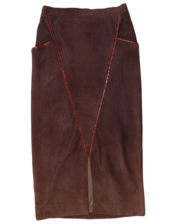 Vintage Γυναικεία Suede Φούστα Medium W28 Μωβ