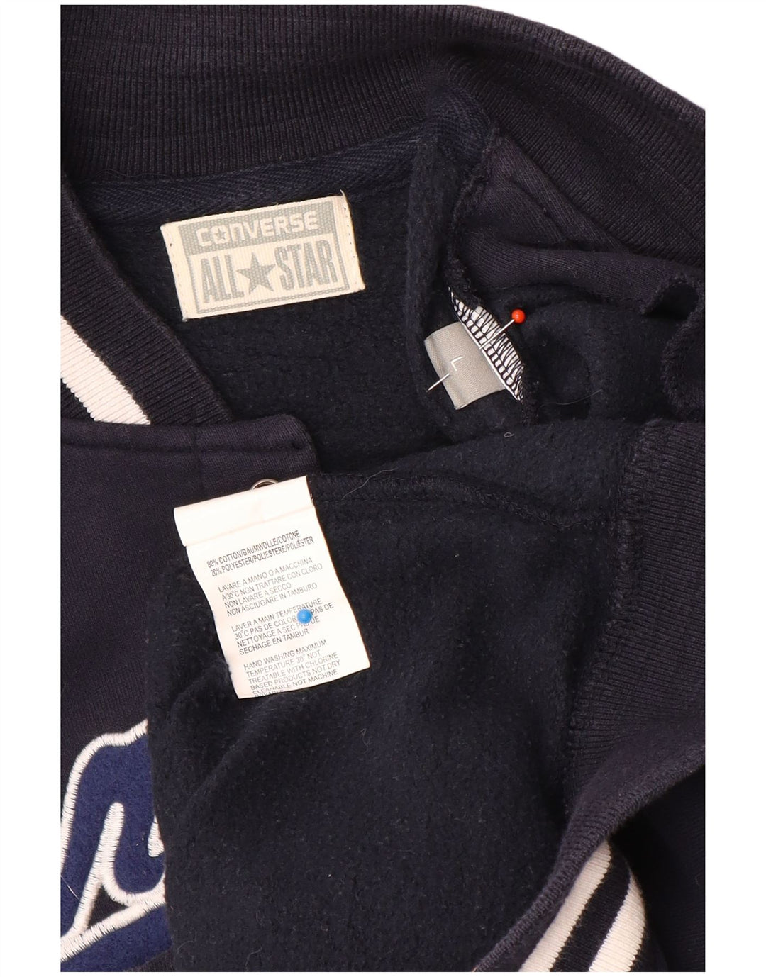 Ανδρικό μπουφάν Converse Graphic Varsity UK 40 Large Navy Blue Colourblock