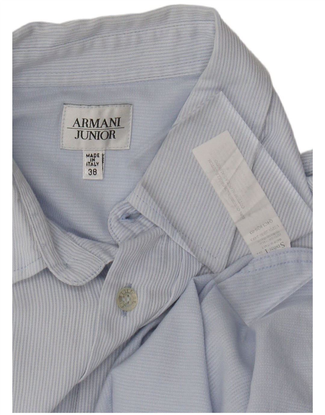 ARMANI JUNIOR Πουκάμισο για αγόρια 13-14 ετών Μπλε βαμβακερό ριγέ