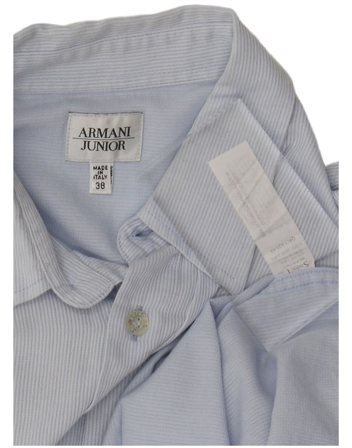 ARMANI JUNIOR Πουκάμισο για αγόρια 13-14 ετών Μπλε βαμβακερό ριγέ